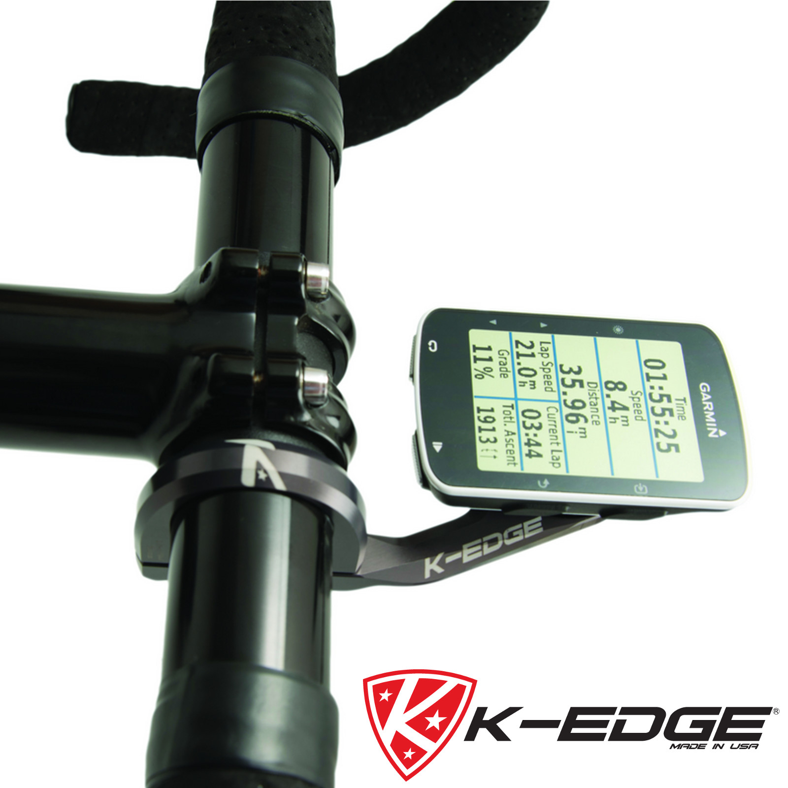 K-EDGE Sport Garmin Mount - 31.8mm Black Computer Mount For Bikes