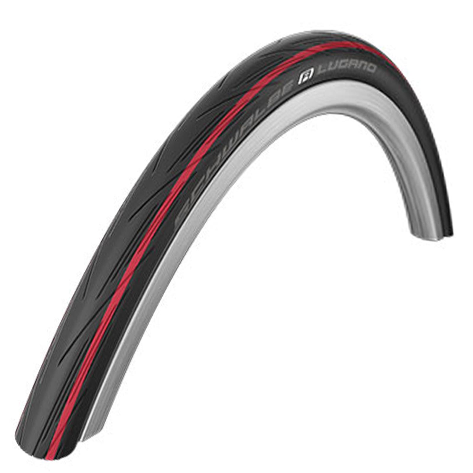 thumbnail image 2 of Schwalbe Lugano 700x25c Road Bike Tyres - Pair, Black With Blue Stripes, Slick Tread, Kevlar Guard 2 of 6