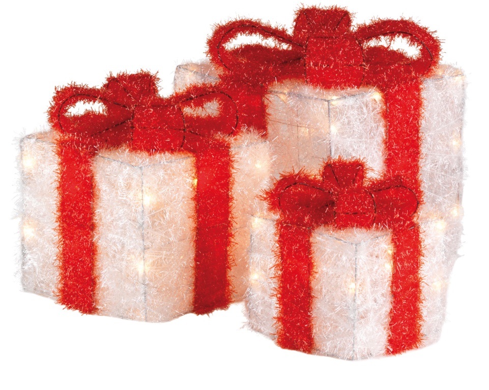 Kaemingk LED Gift Box White/Silver - 9480660