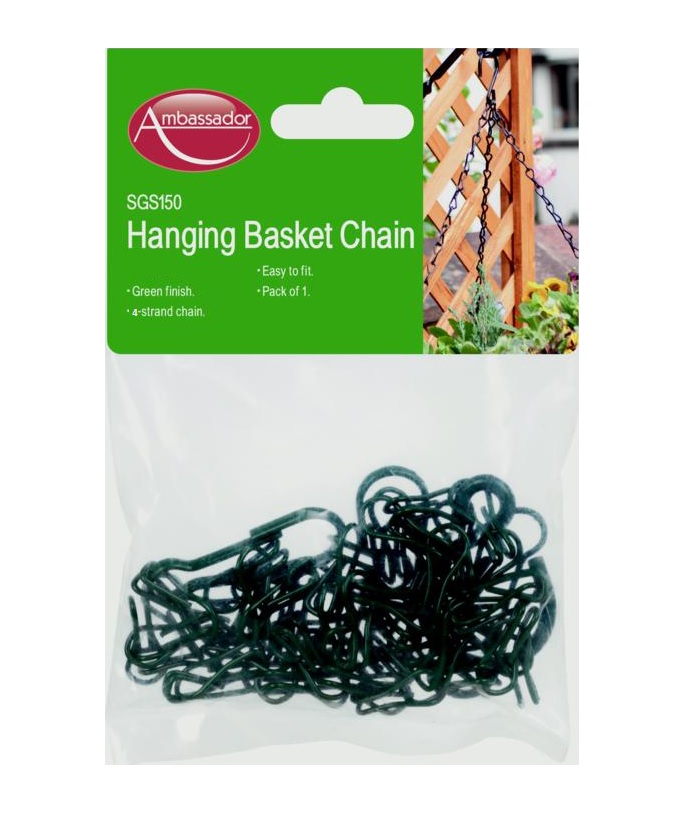 SupaGarden Hanging Basket Chain Black heavy duty 21.5", 4 Strand Chain