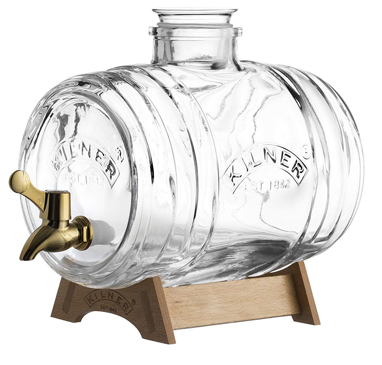 Kilner Glass Barrel Drinks Spirits Dispenser Brass Tap 1 Litre eBay