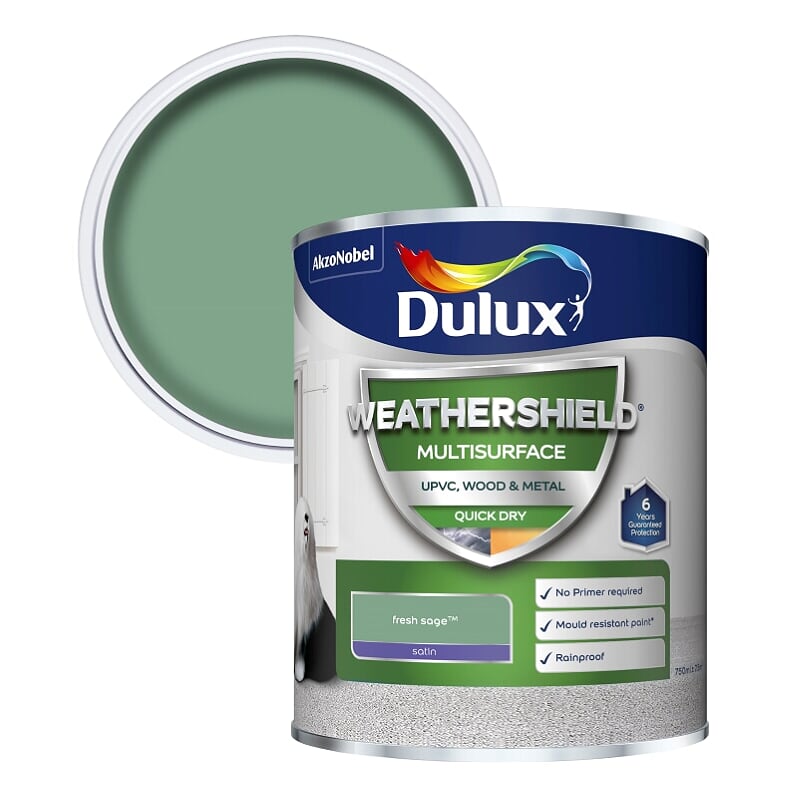 Dulux Weathershield Multi Surface 750 ml Satin Paint - Fresh Sage for ...