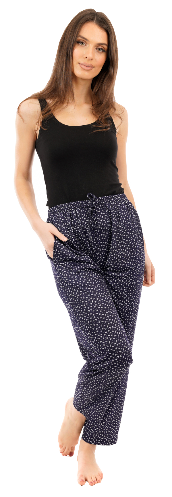 i-Smalls Ladies Dainty Floral Print Flower Flared Trousers