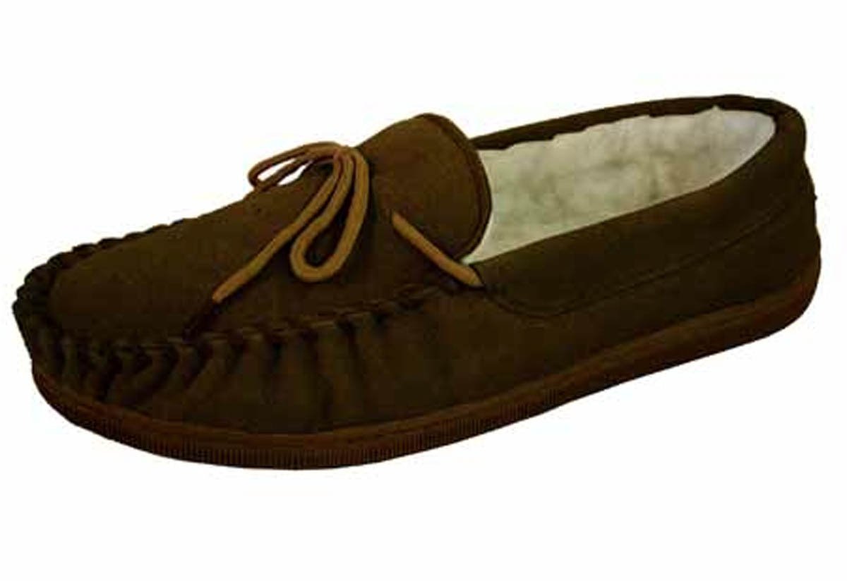 Moccasins Mens Suede Real Wool Lined Moccs Slippers Brown Moccasins Mens Suede Real Wool Lined Moccs Slippers Brown
