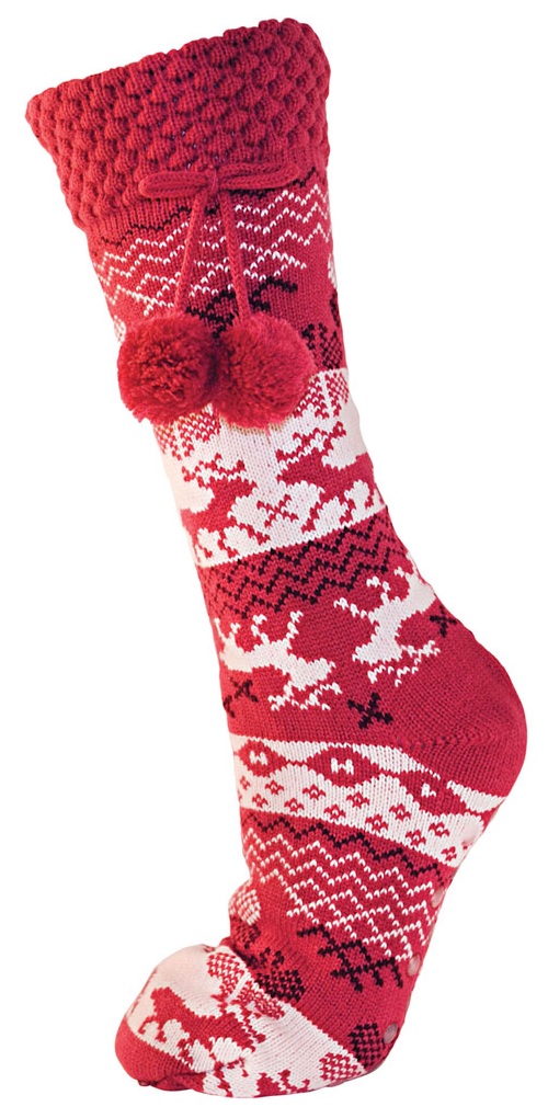 RJM Ladies Womens 1 Pair Fairisle Design Warm Long Slipper Socks SK266