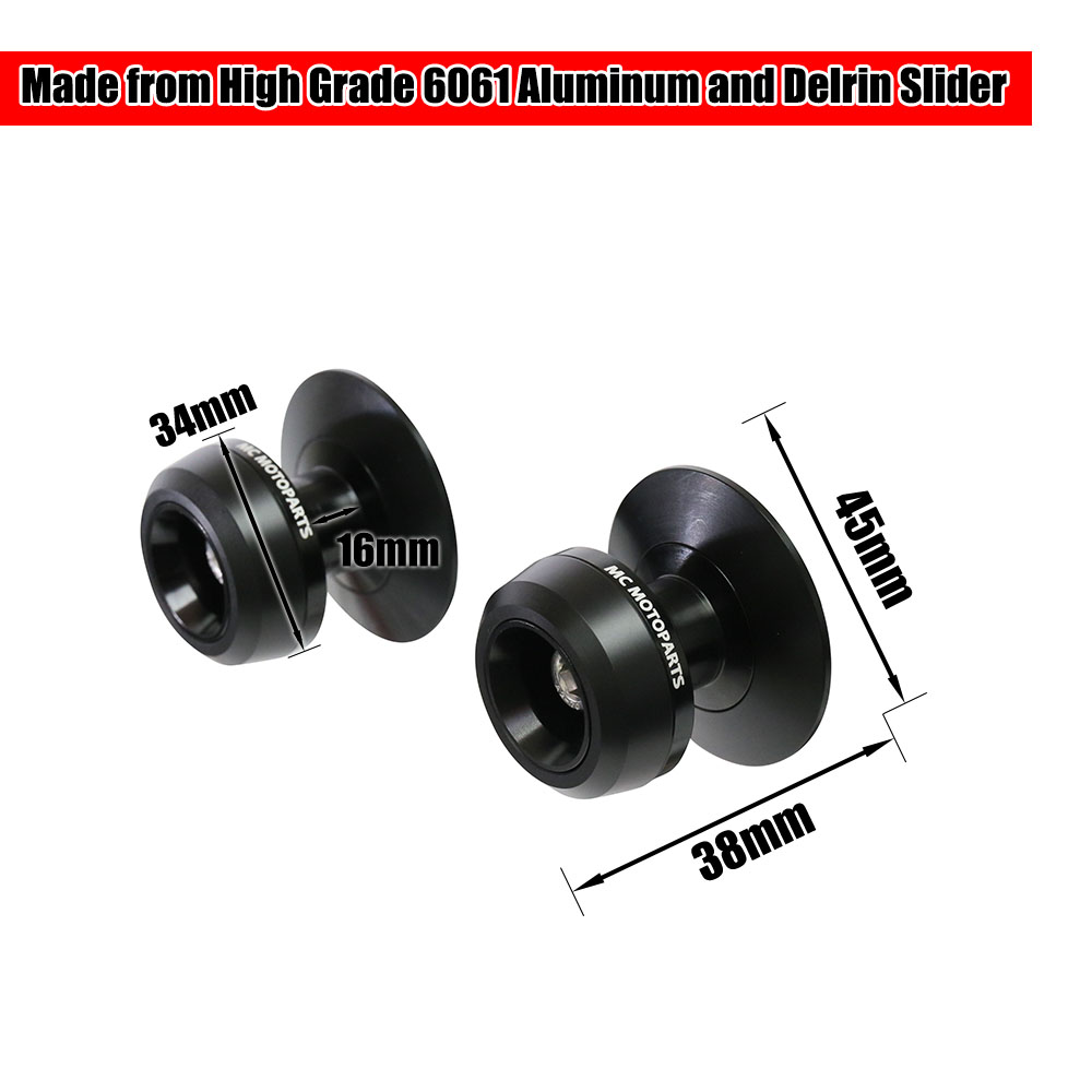 Twall Black 8MM CNC Swingarm Spools Paddock Stand Bobbins For Kawasaki NINJA 650 ABS 2017-2018