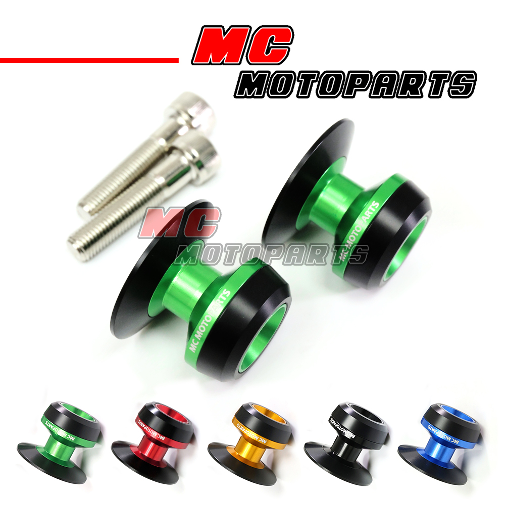 Twall Green 10MM CNC Swingarm Spools For Kawasaki Z1000 2003-2013