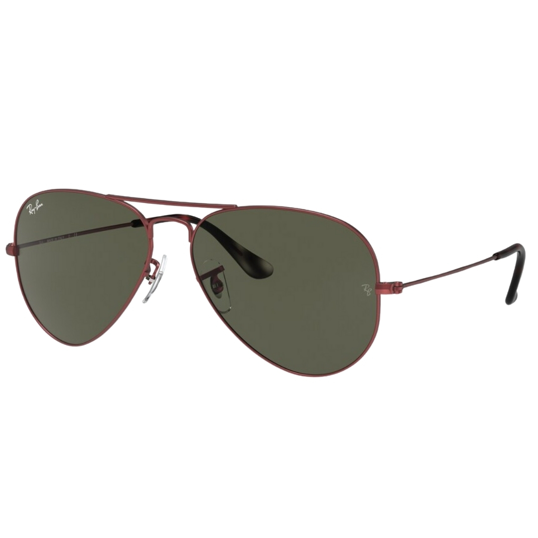 Солнцезащитные очки Ray-Ban Aviator с зелеными линзами и красными очками 41390₽
