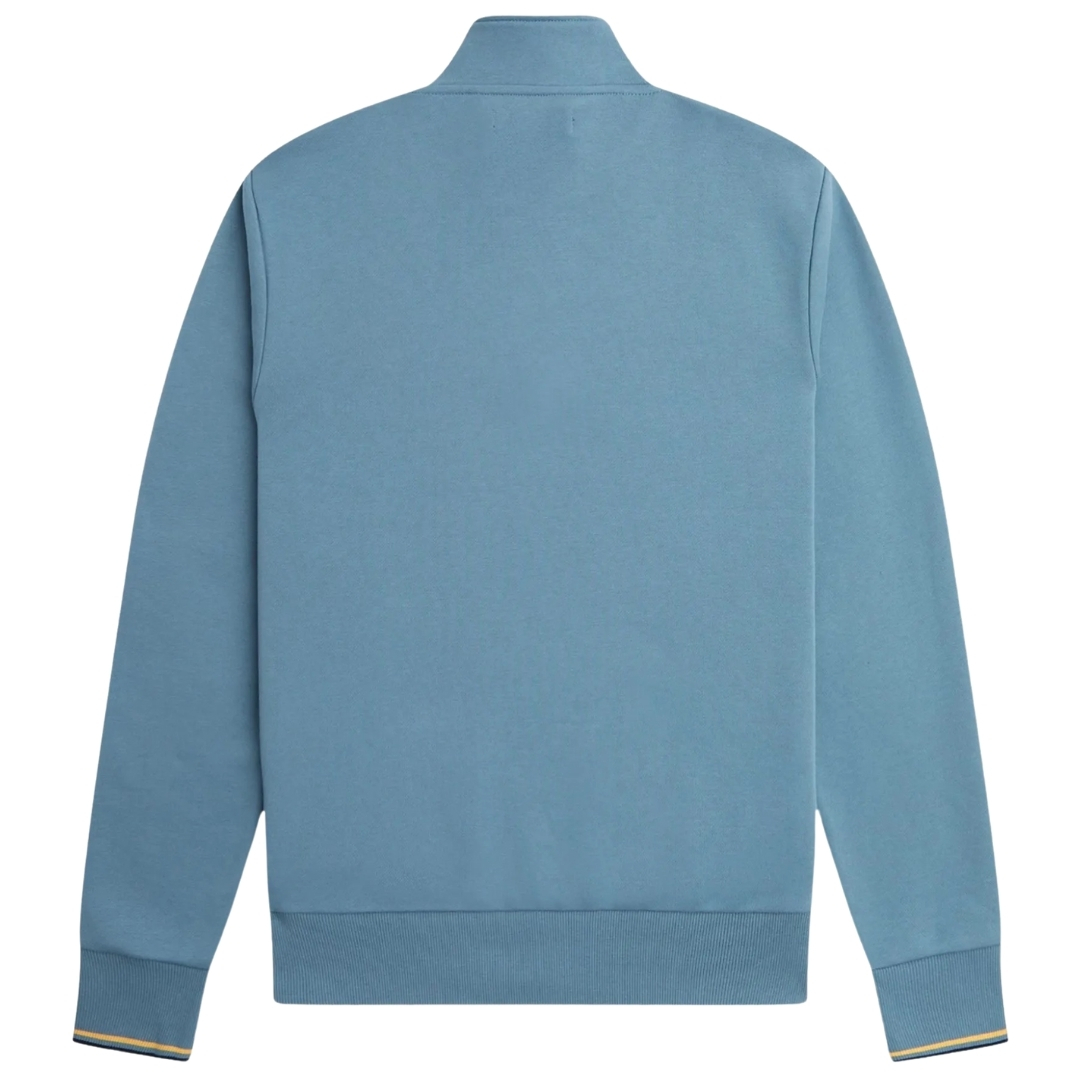 Fred Perry Twin Tipped Sleeve Ash Blue Half Zip Sweatshirt