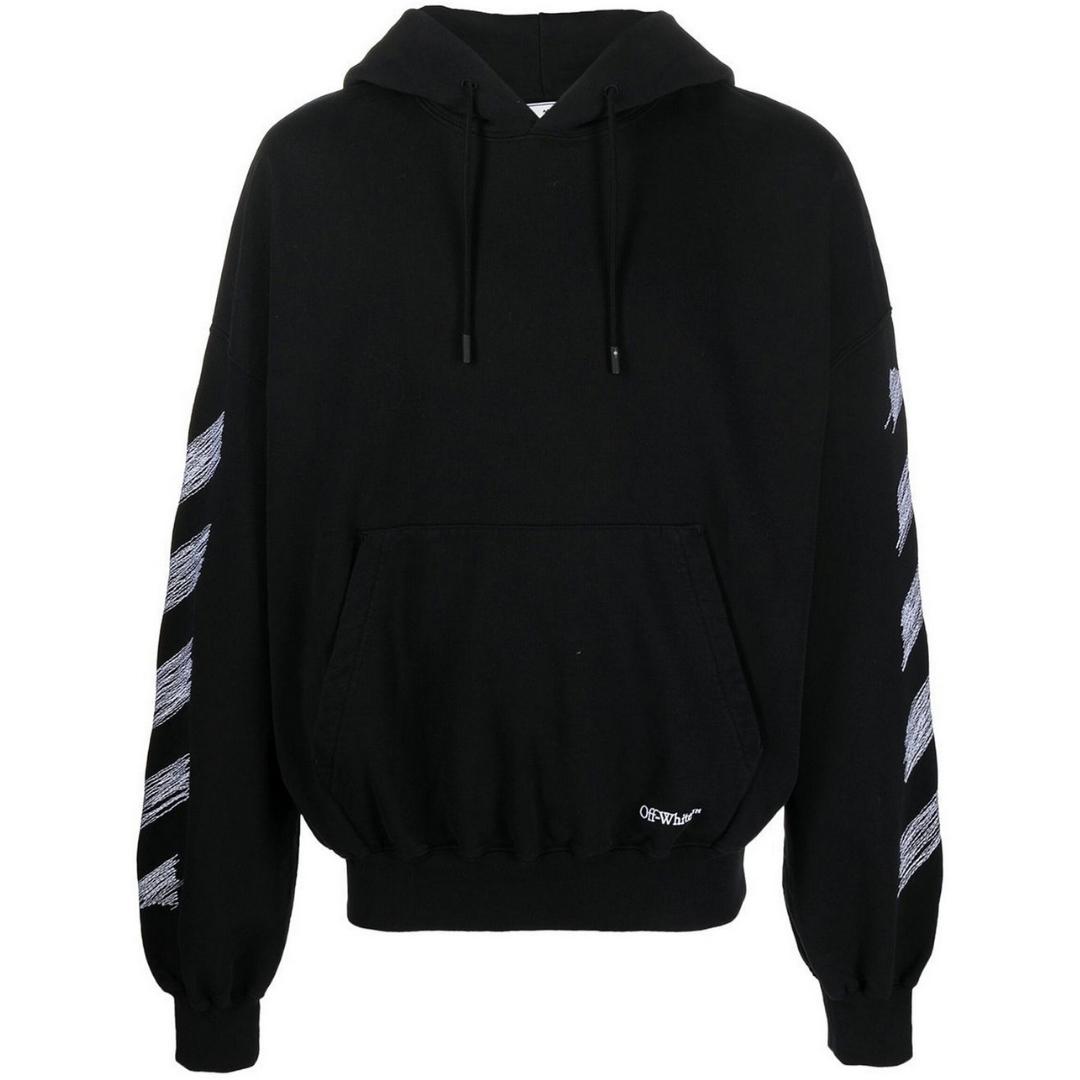Off-White Scribble Diag Boxy Black Oversized Hoodie | eBay