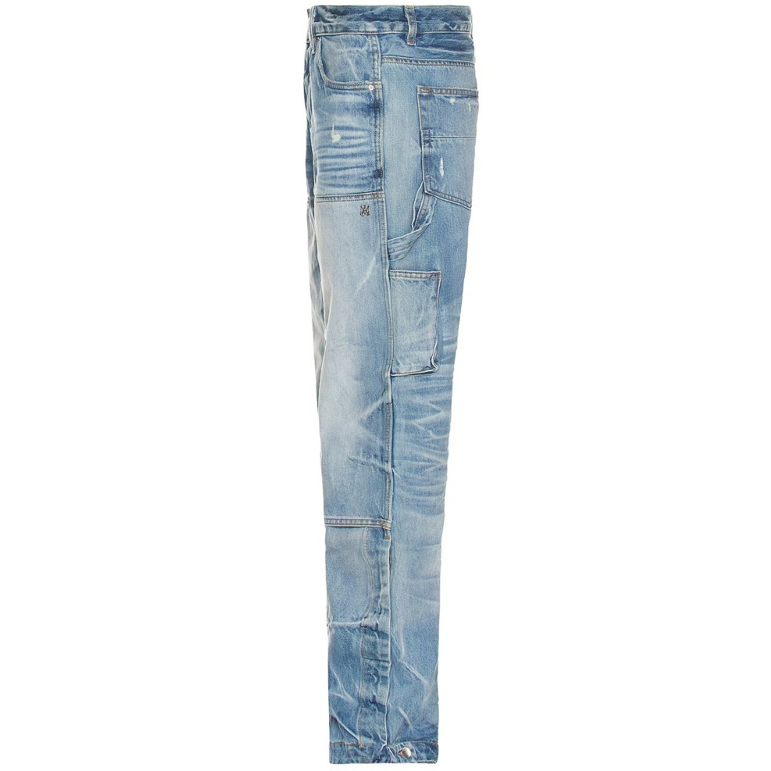 Amiri Straight Fit Carpenter Faded Indigo Blue Jeans