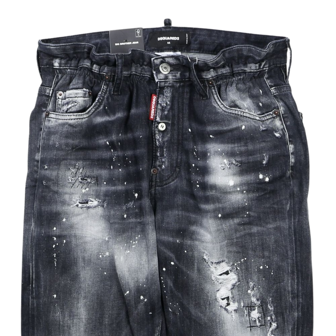 Dsquared2 Big Brother Jean Black Ripped Wash Jeans  | eBay