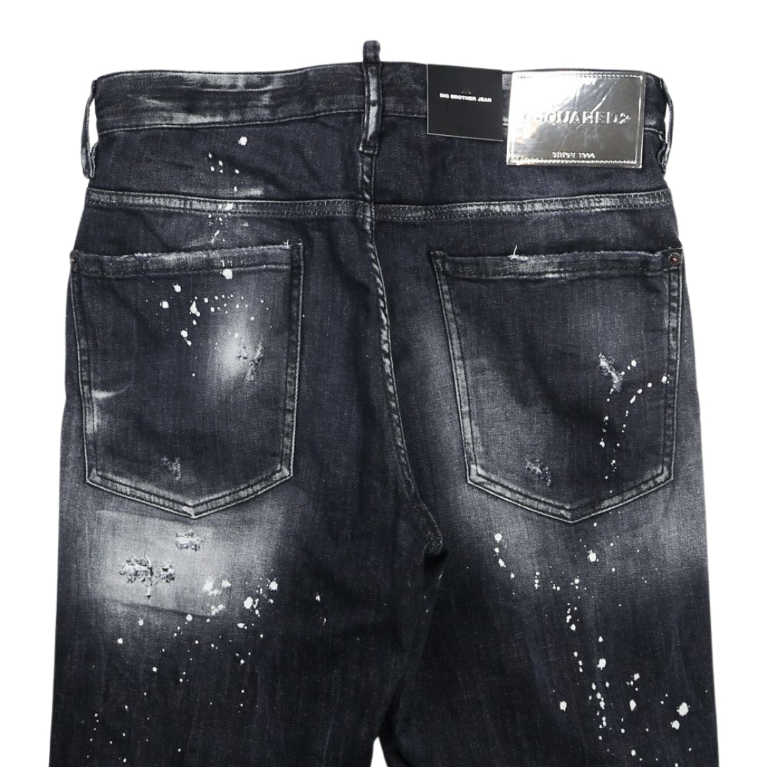 Dsquared2 Big Brother Jean Black Ripped Wash Jeans  | eBay