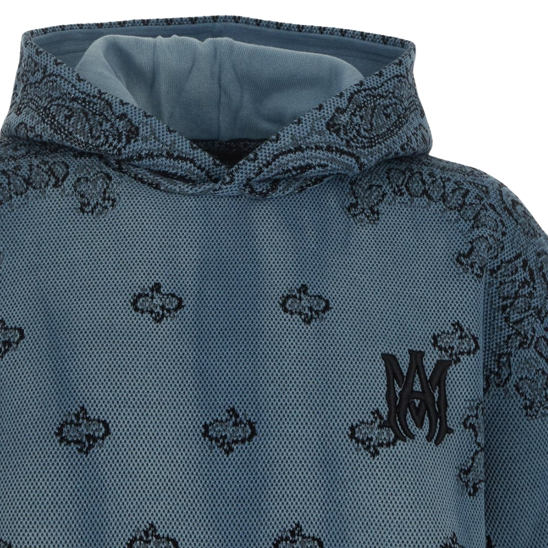 Amiri Bandana Basketball Style Blue Hoodie | eBay