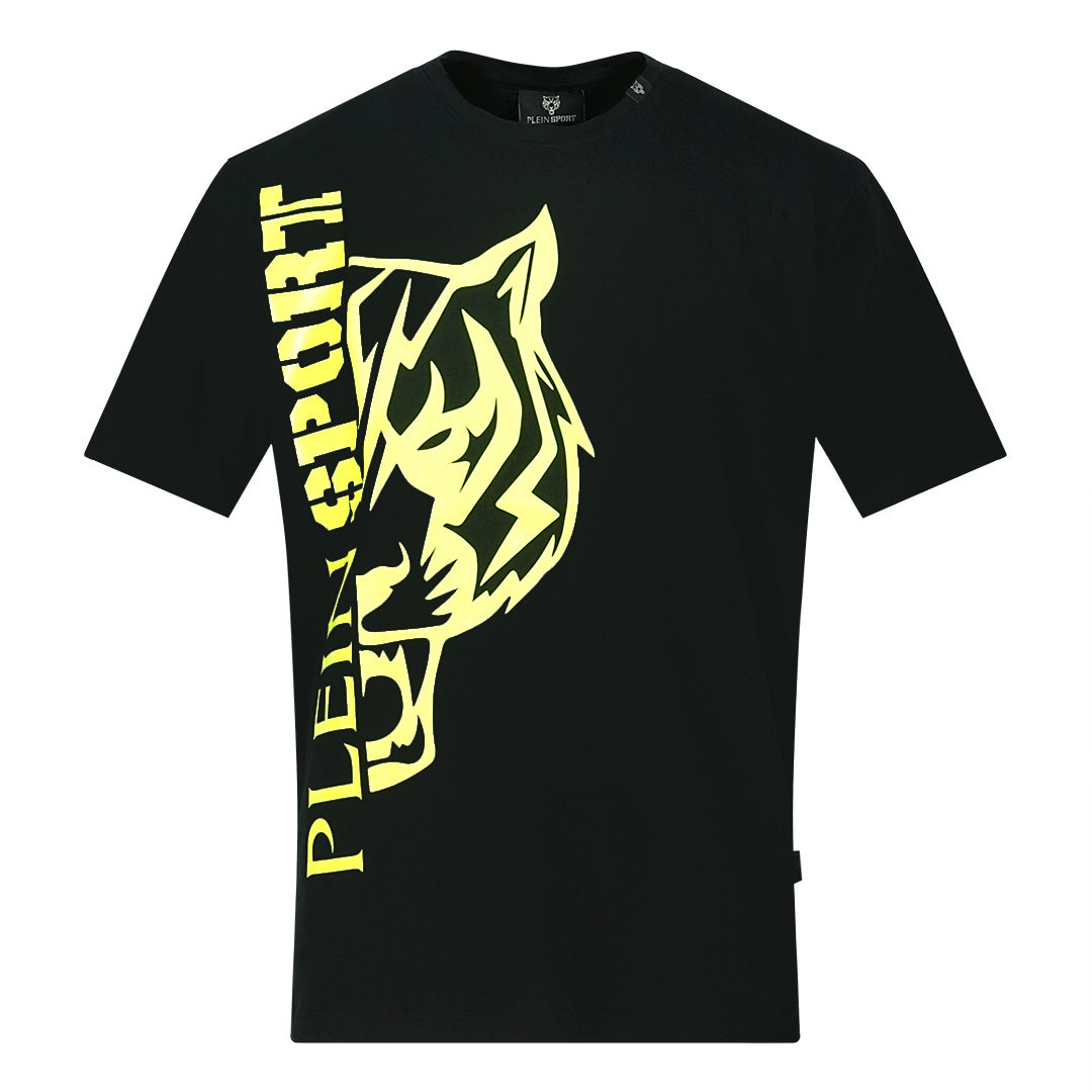 (SALE)【Plein Sport 】イエロー ボールド スプリット ロゴ T Plein Sport Yellow Bold Split Logo Black T-Shirt | eBay