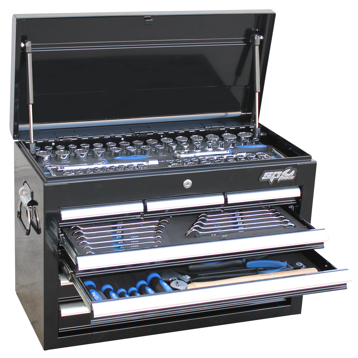 SP Tool Box SP50097 Tools Kit 134 pcs Metric / SAE 7 Drawer Black