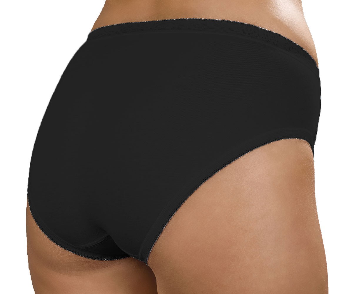 Donna Cotone Pettinato E Pizzo Gamba alta stretch Breve Pantaloni Knicker biancheria intima confezione da 3
