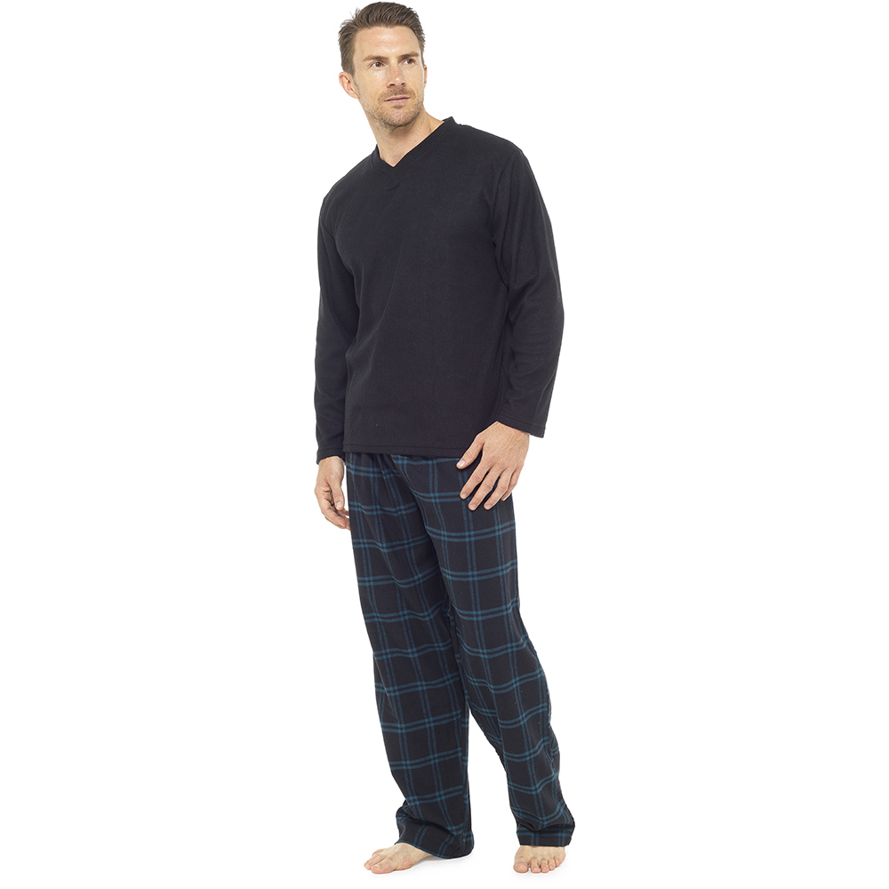 Mens Thermal Fleece Top & Flannel Bottoms Pyjama Lounge Wear eBay
