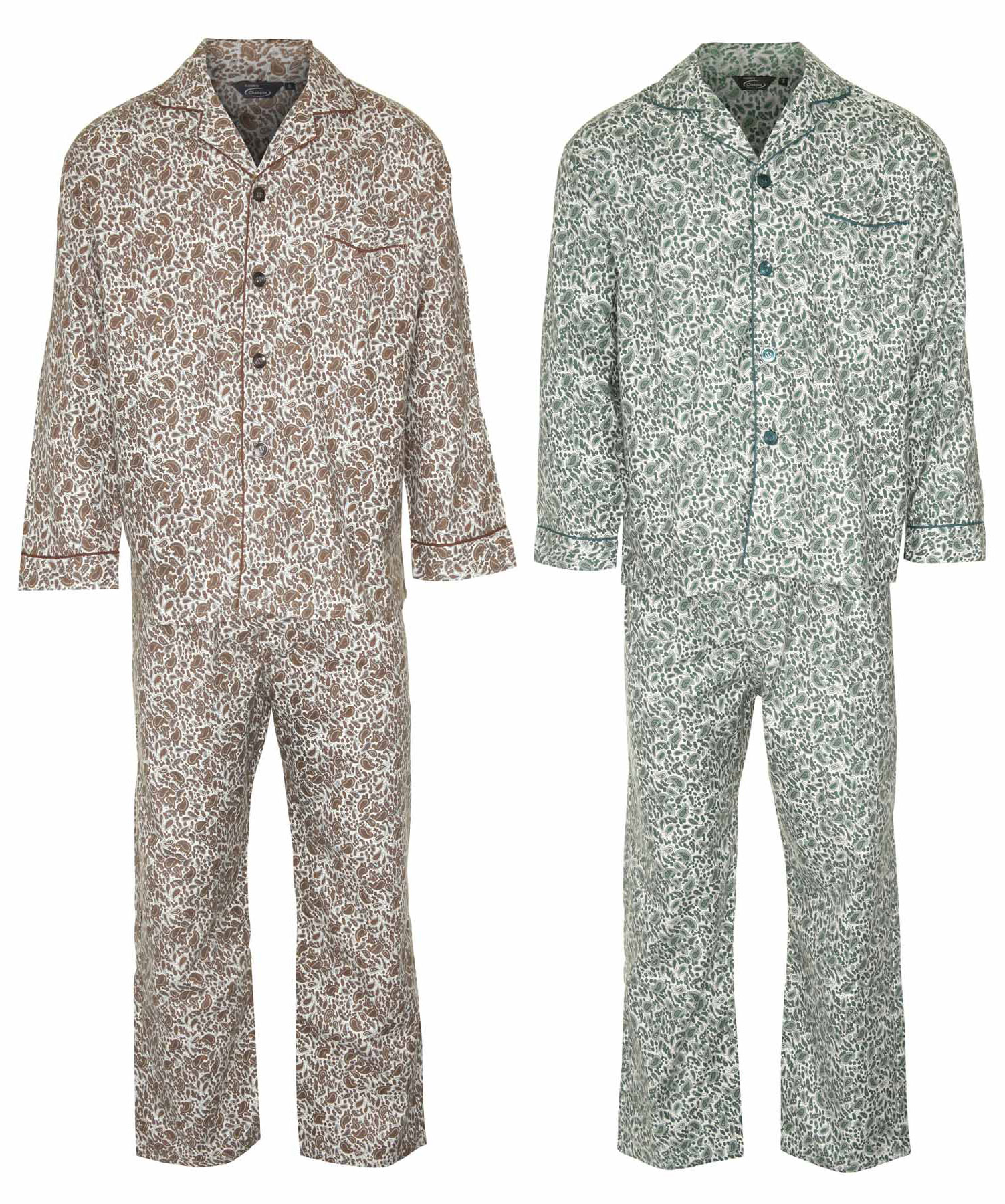 2 Pack Mens Champion Paisley Warm Brushed Cotton Pyjama nightwear lounge wear