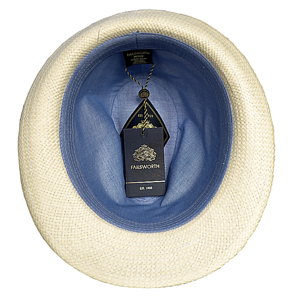 Failsworth Mens 70s Straw Trilby Summer Hat