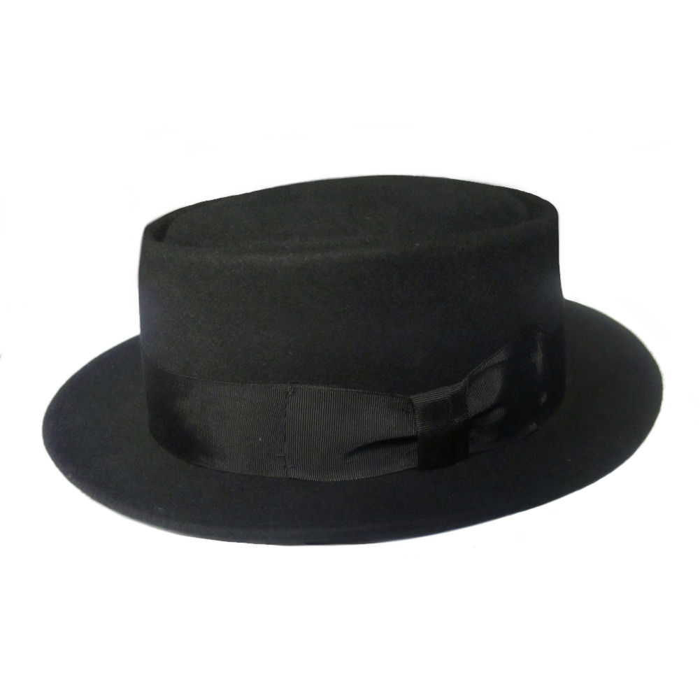 Denton Pork Pie Hat. Wool Retro Buster Keaton Style Black/Grey/Brown