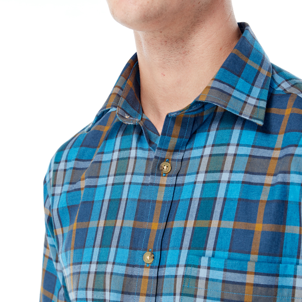 Viyella Men's Plaid Long Sleeve Country Check Shirt Majolica Blue eBay