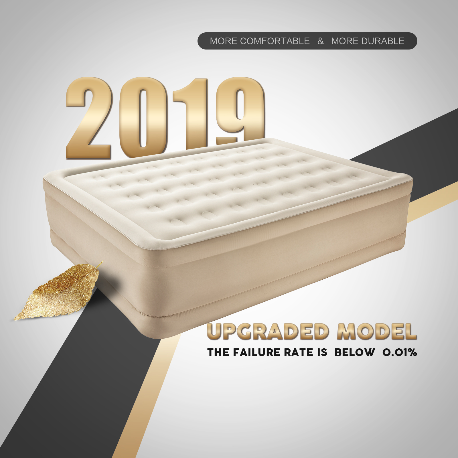 Bestway Air Bed Inflatable Luxury Queen Blow Up Mattress Builtin Pump