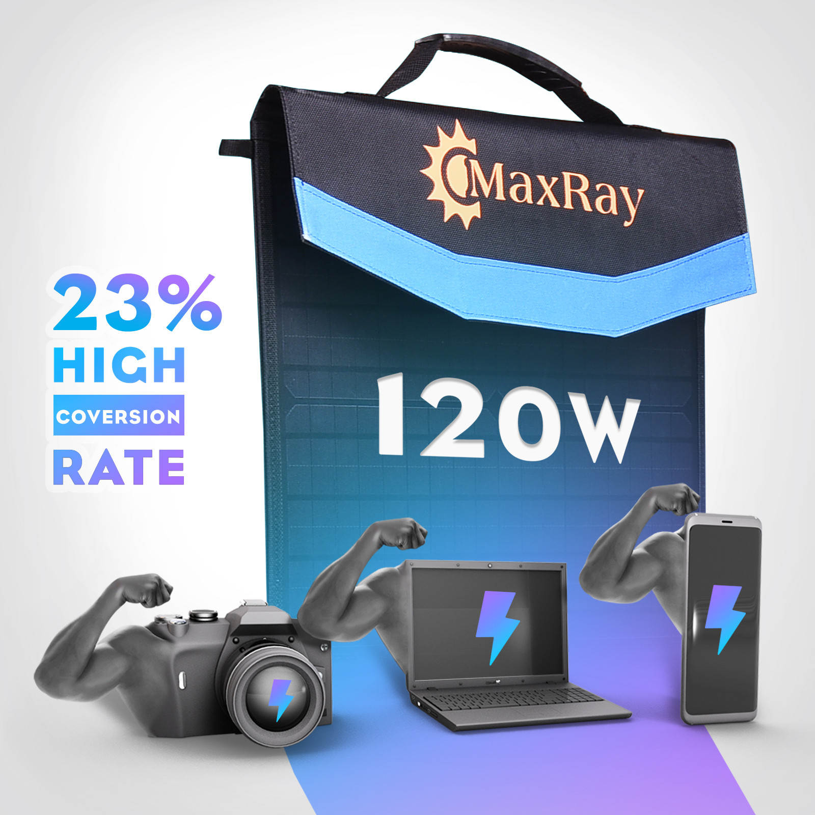 Maxray 12V 250W 200W 160W 120W Folding Solar Panel Blanket Solar Mat