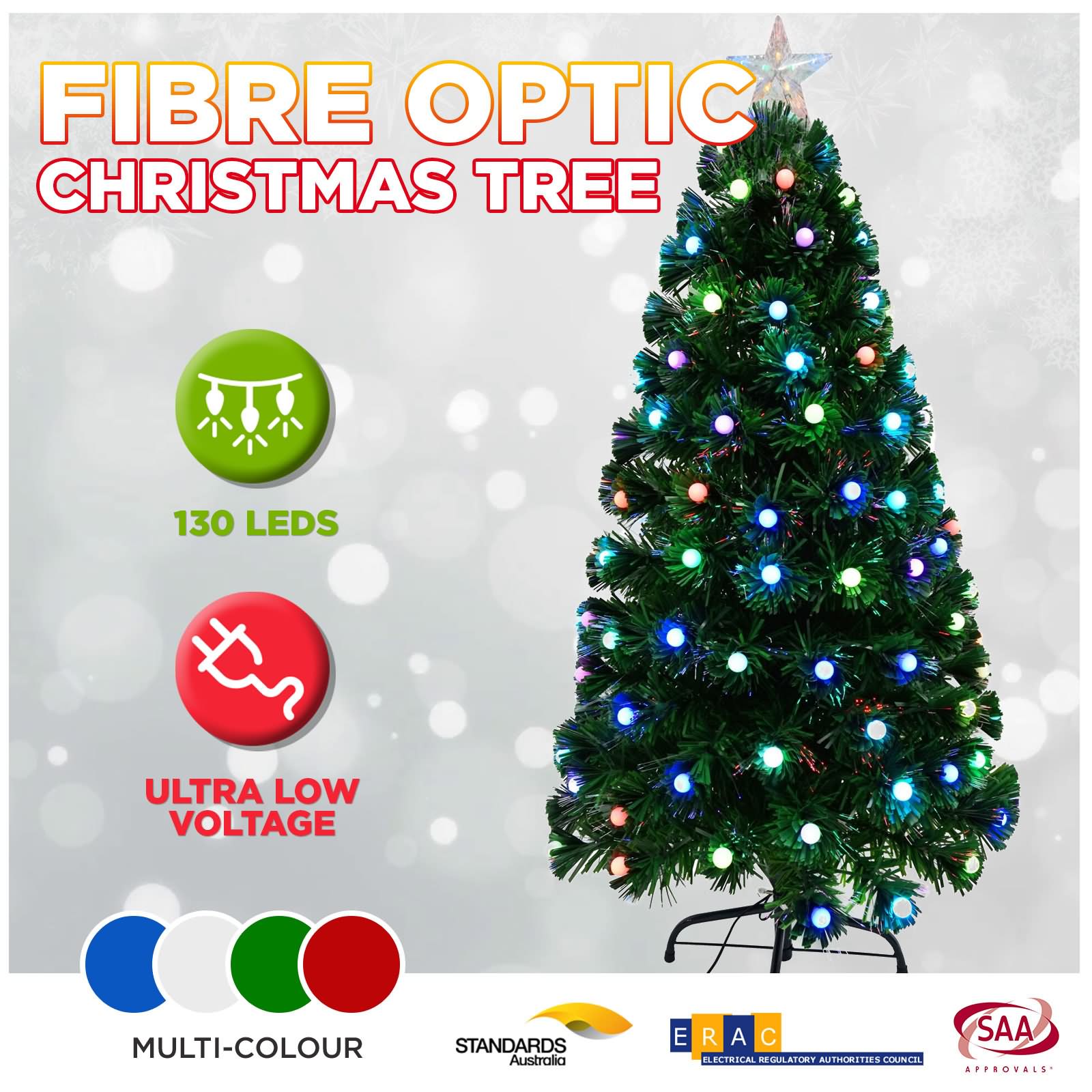 [20OFF]1.2m 4FT LED Green Christmas Tree Lights Multi Xmas Home Party