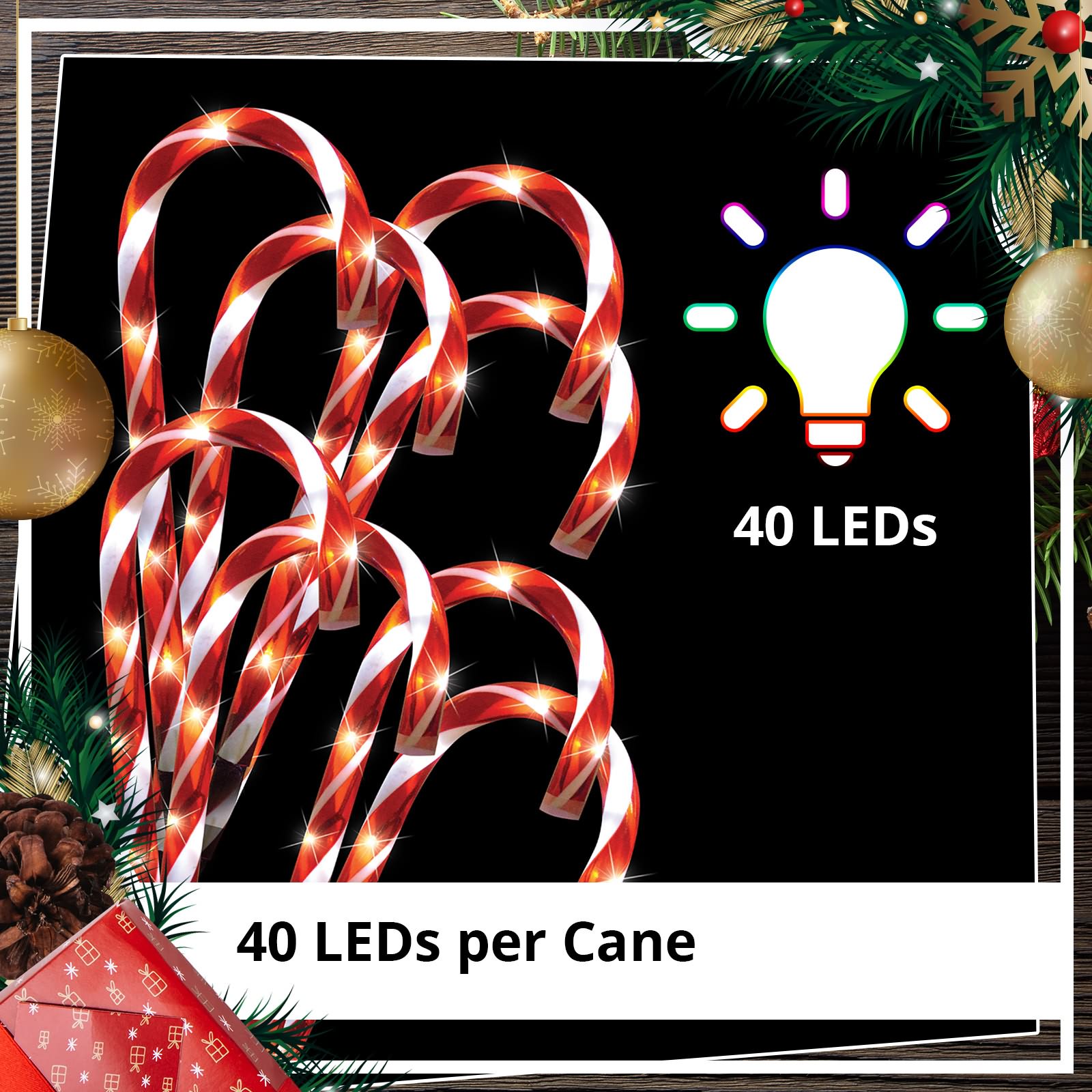 8pc Solar LED Christmas Lights Fairy Candy Canes Outddor Garden Decoration 55cm 657664801780 eBay