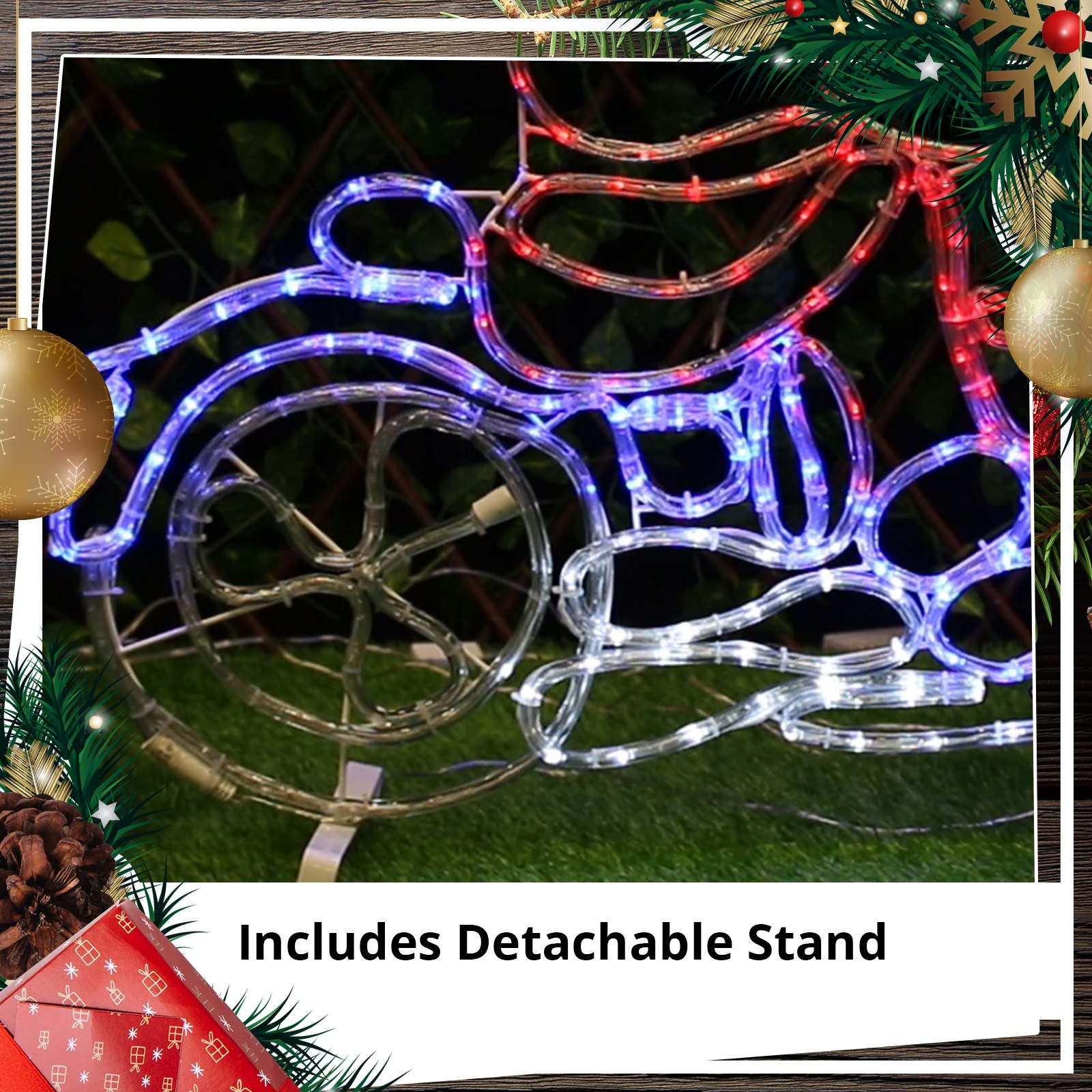 Outdoor Christmas Lights LED Santa Motorbike Super Stunning Bright