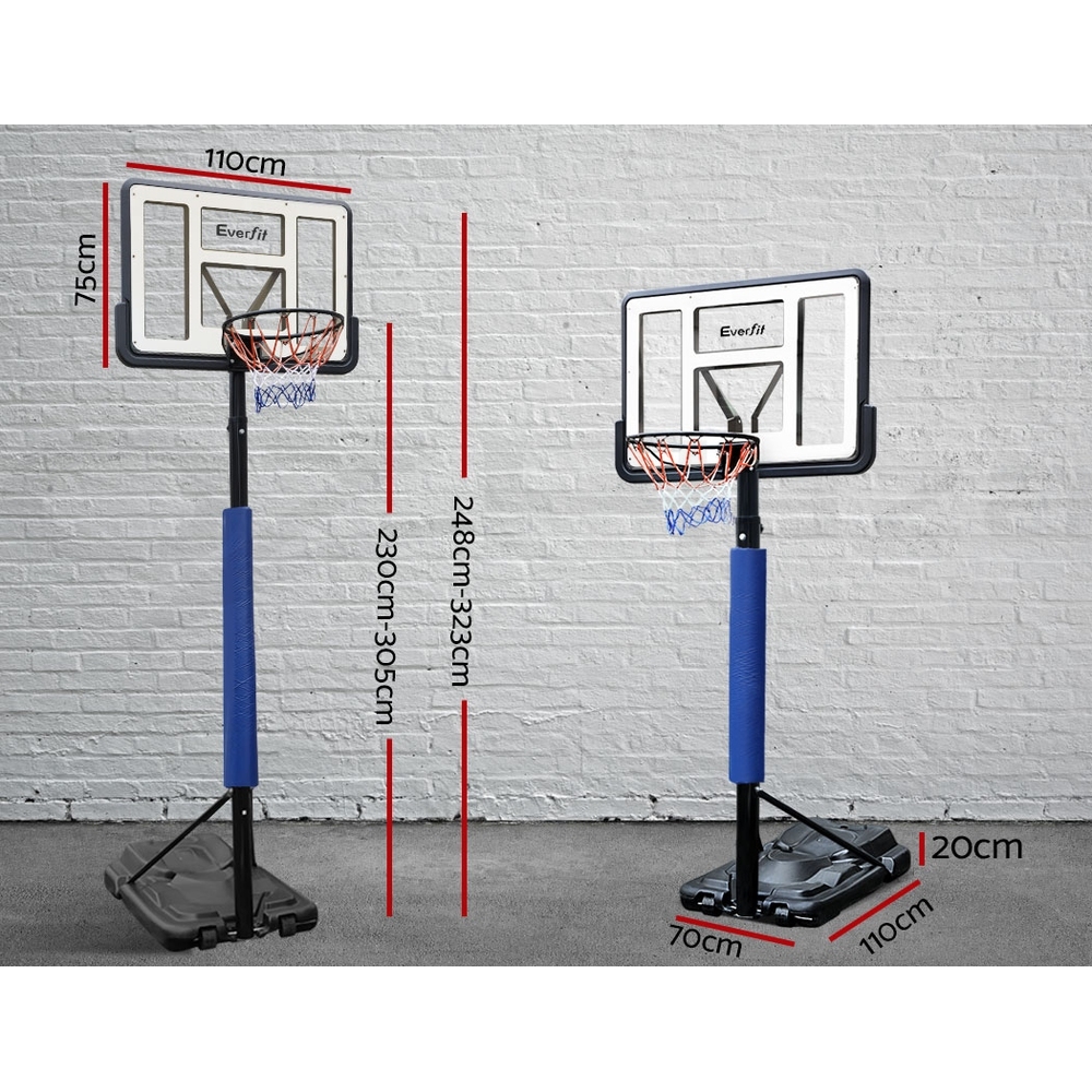 Everfit Pro Basketball Hoop Stand System Ring Backboard Net Height