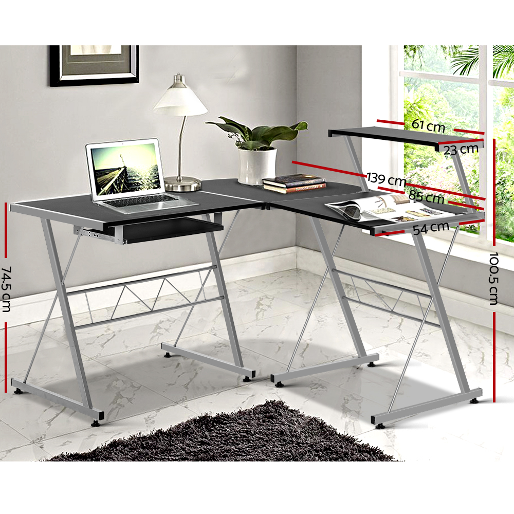 Artiss Office Computer Desk Table Study Timeber Metal Student Mobile