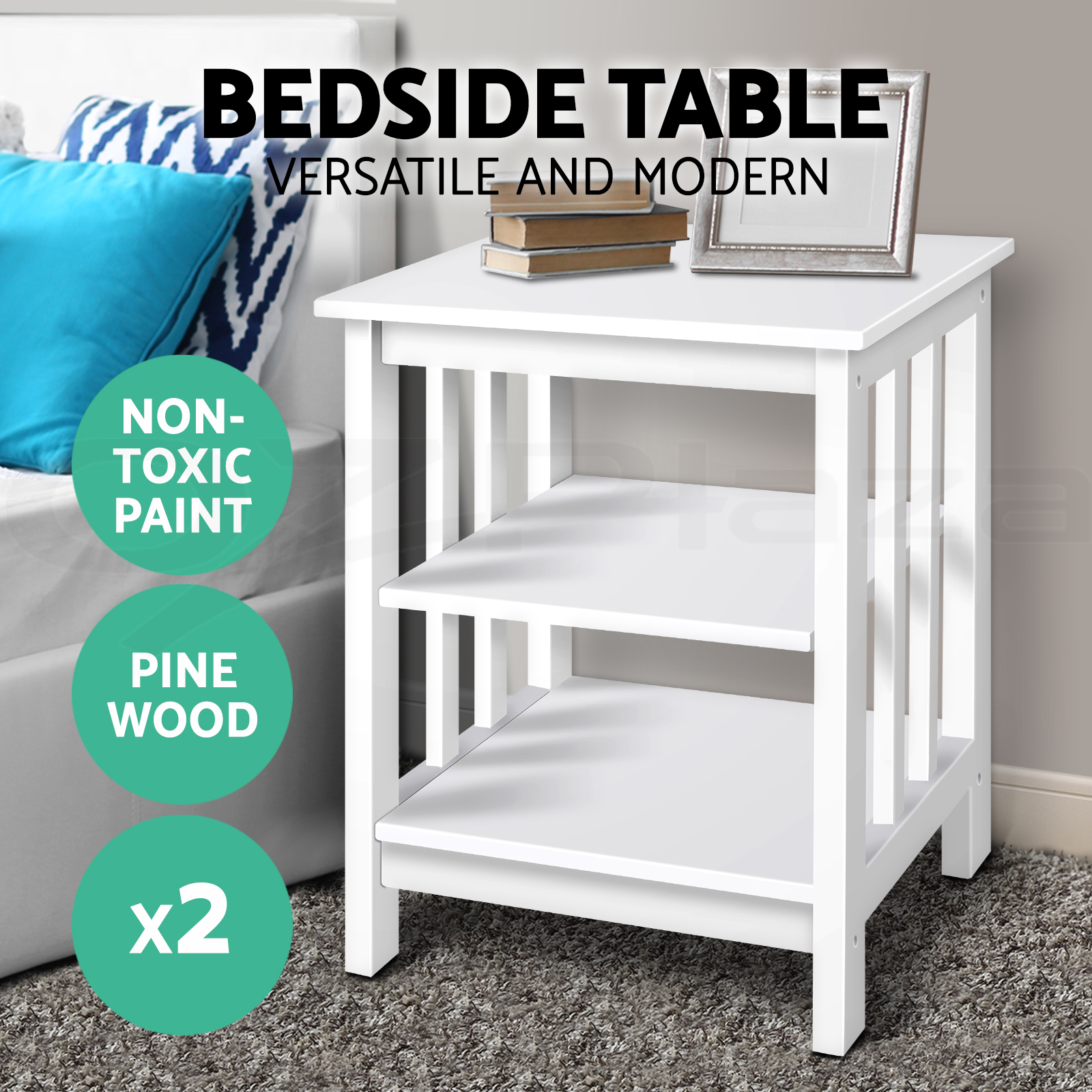 Artiss Bedside Table Drawers Side Table Storage Nightstand