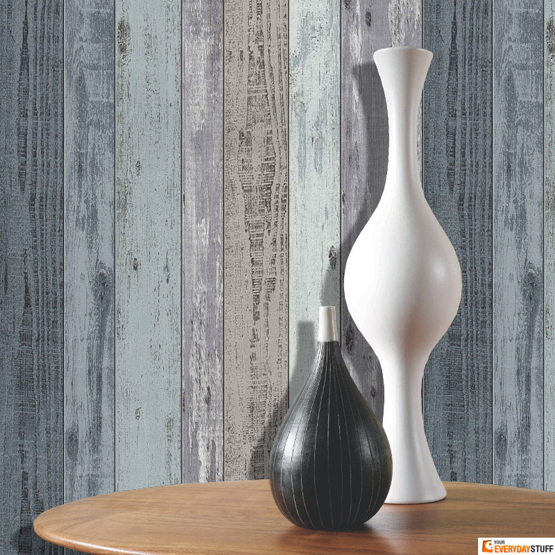 Wood Effect Wallpaper Distressed Grain Wooden Realistic Pannels Vinyl P