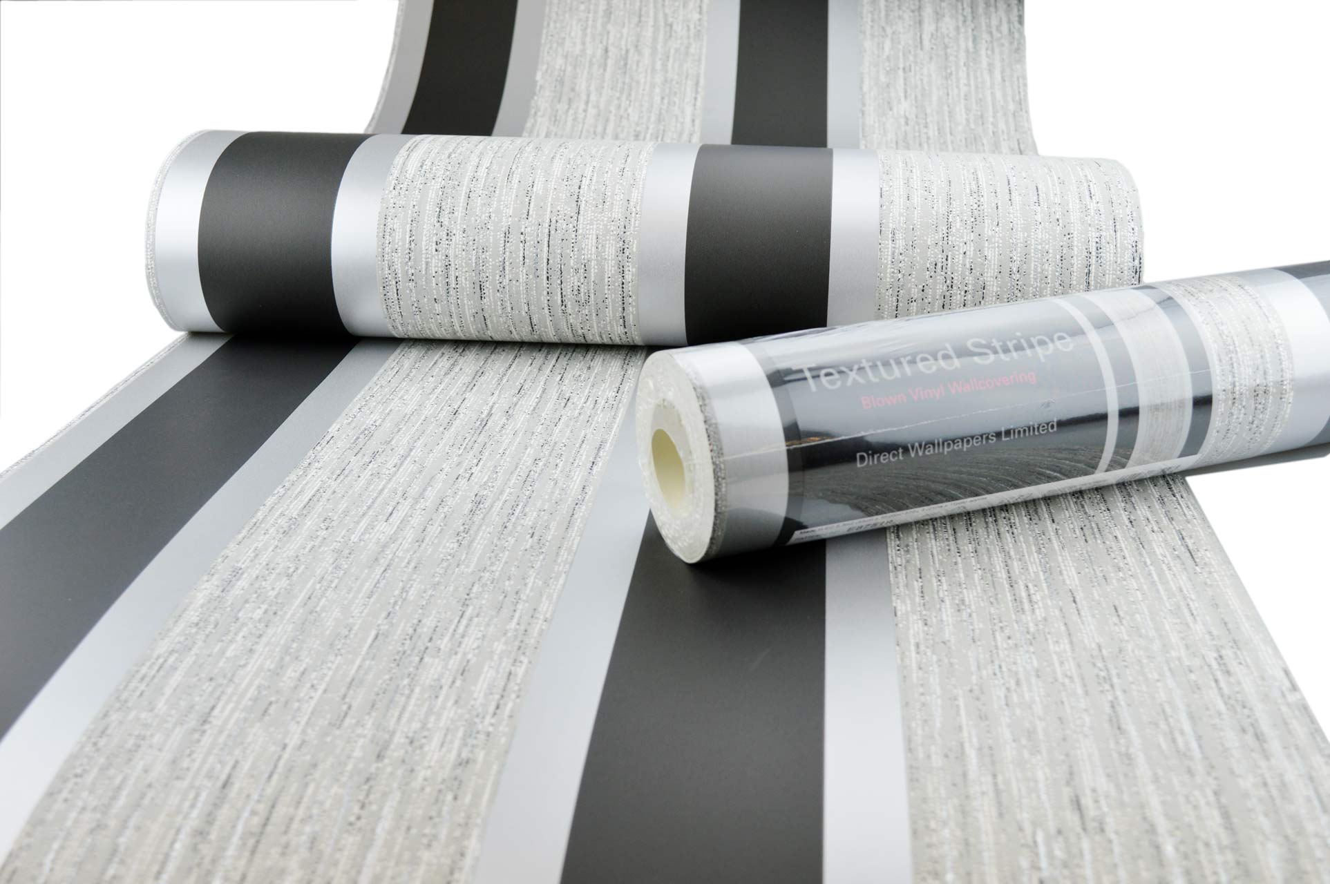 Striped Black Silver Wallpaper Stripes Retro Embossed Metallic Direct Wallpapers 3294270875193
