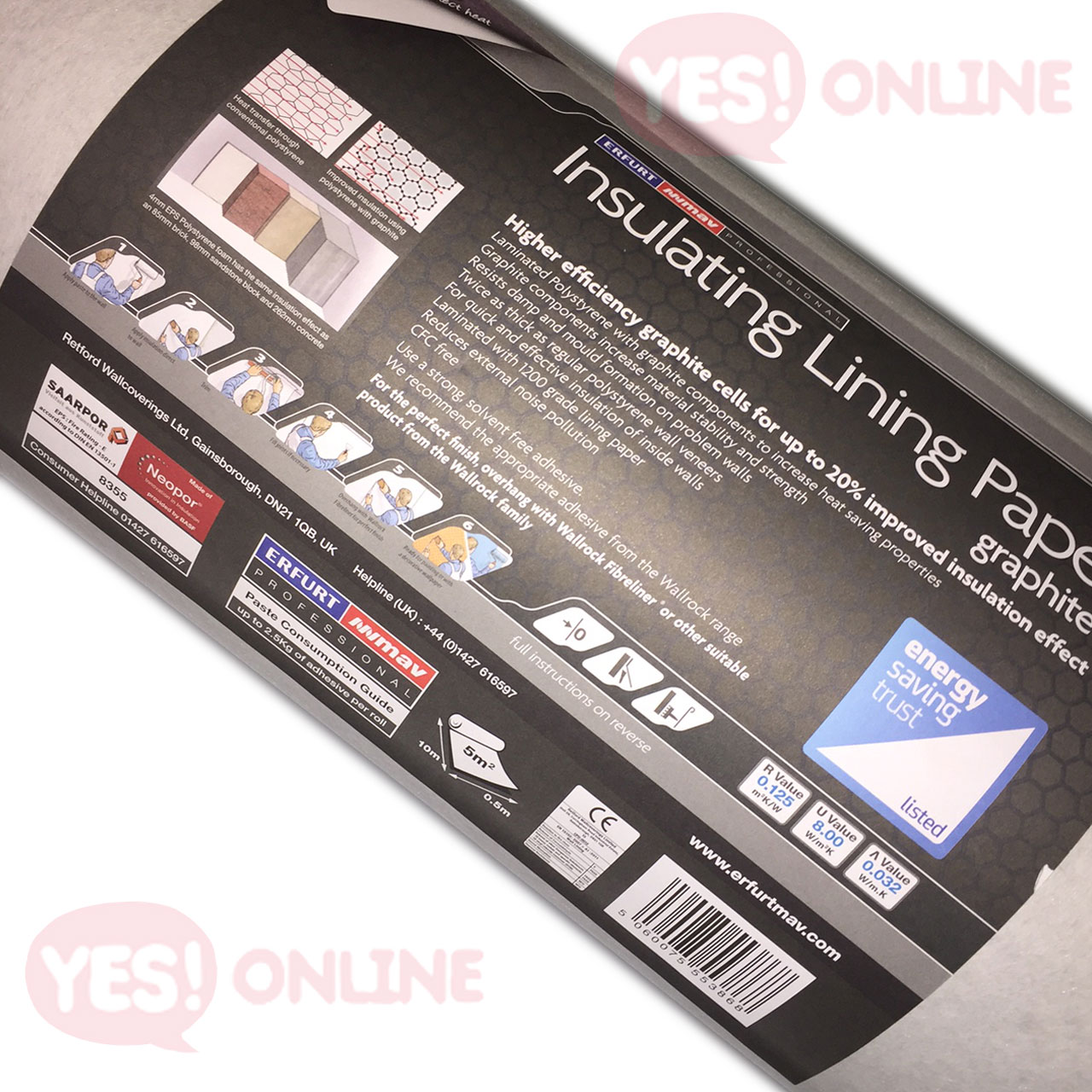 Insulating Lining Wallpaper Graphite Thermal Thick Quality Durable