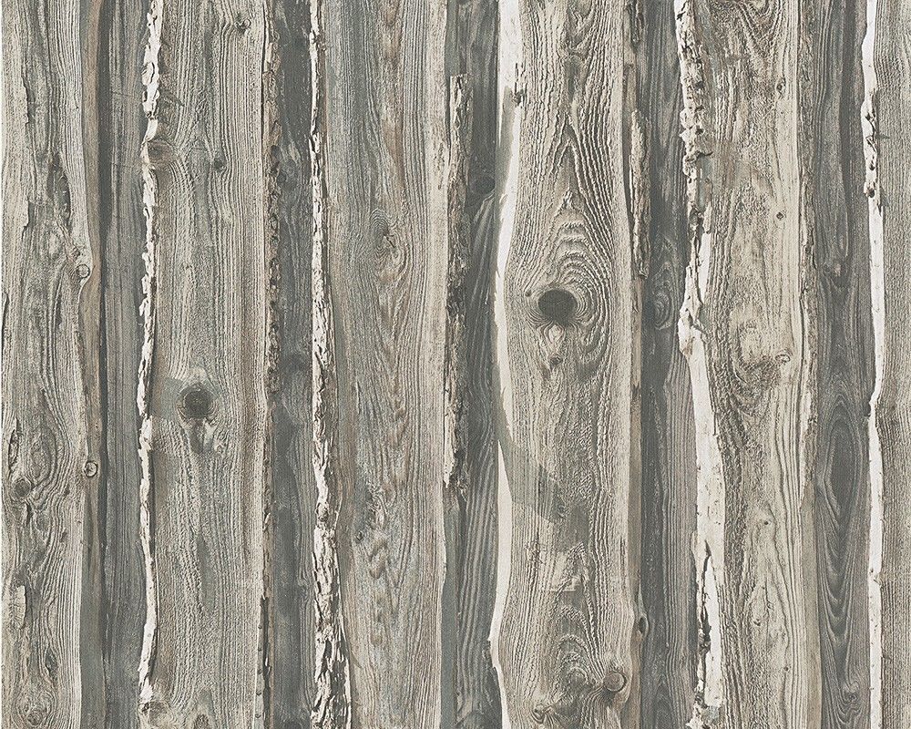 Wood Wallpaper Wooden Effect Grain Panel Distressed Realistic Brown Beige