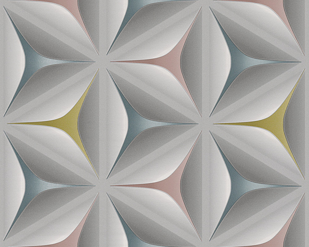 3D Geometric Wallpaper Retro Abstract Embossed Flower 