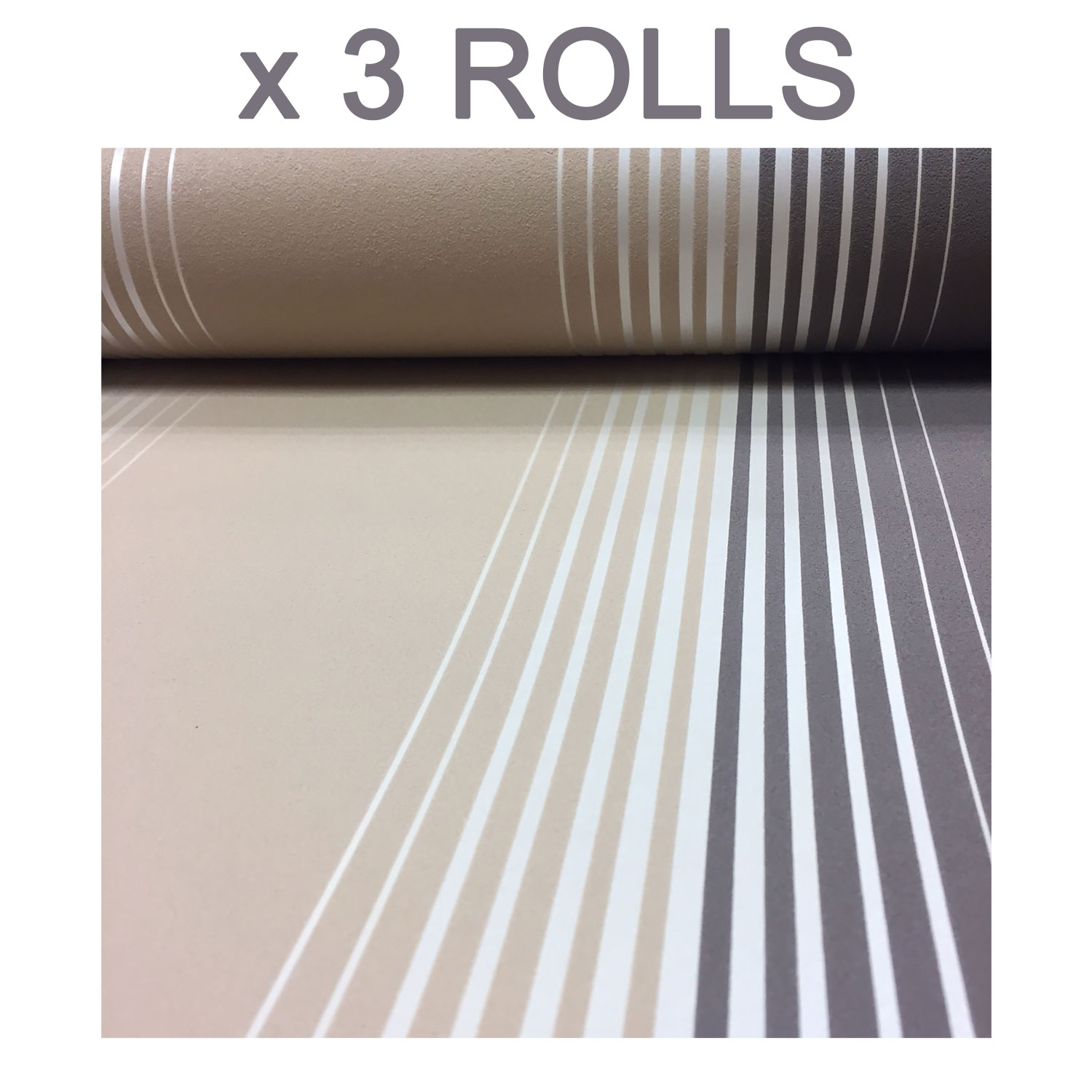Brown Beige Stripe Wallpaper Zara Striped Luxury Textured Vinyl Fine Decor X 3 Wallpaper Rolls Sheets Wallpaper Accessories