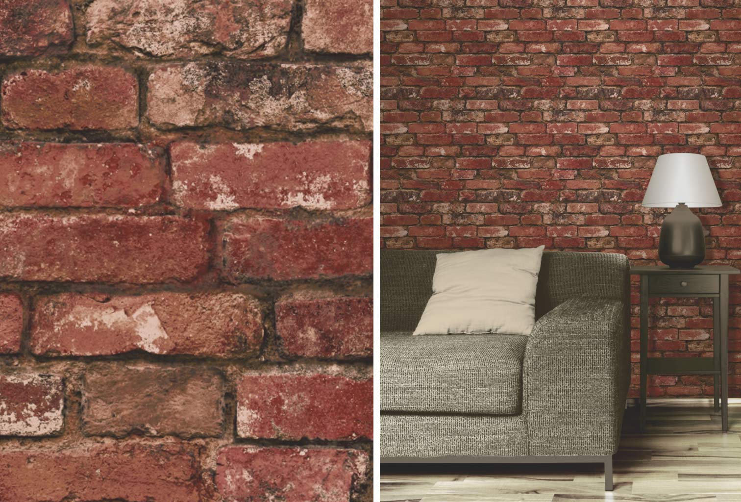 Fine Decor Red Rustic Brick Effect Feature Wallpaper 9011419312852 eBay