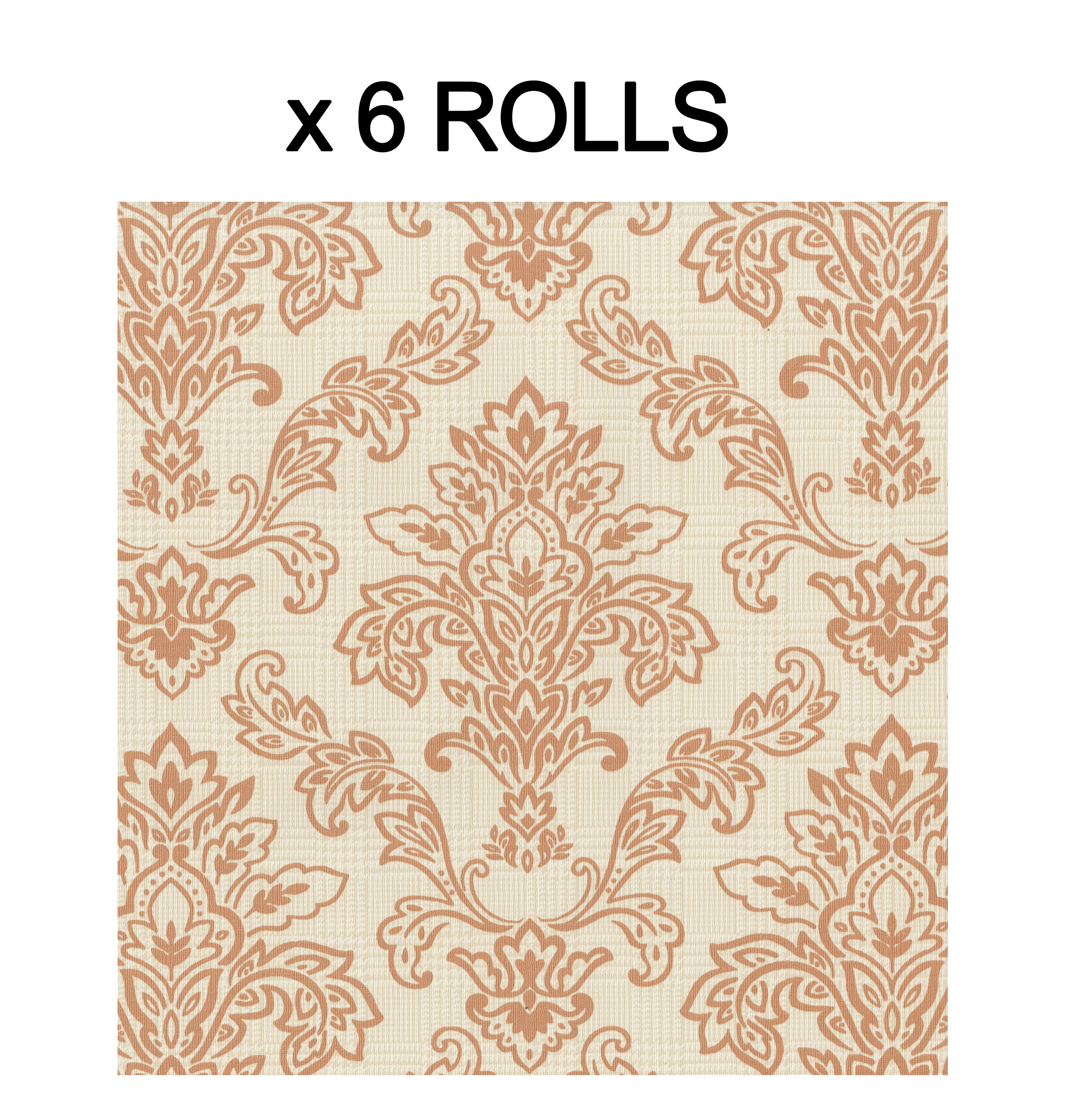 Orange Damask Wallpaper Modern Plaid Luxury Paste The Paper Washable 6