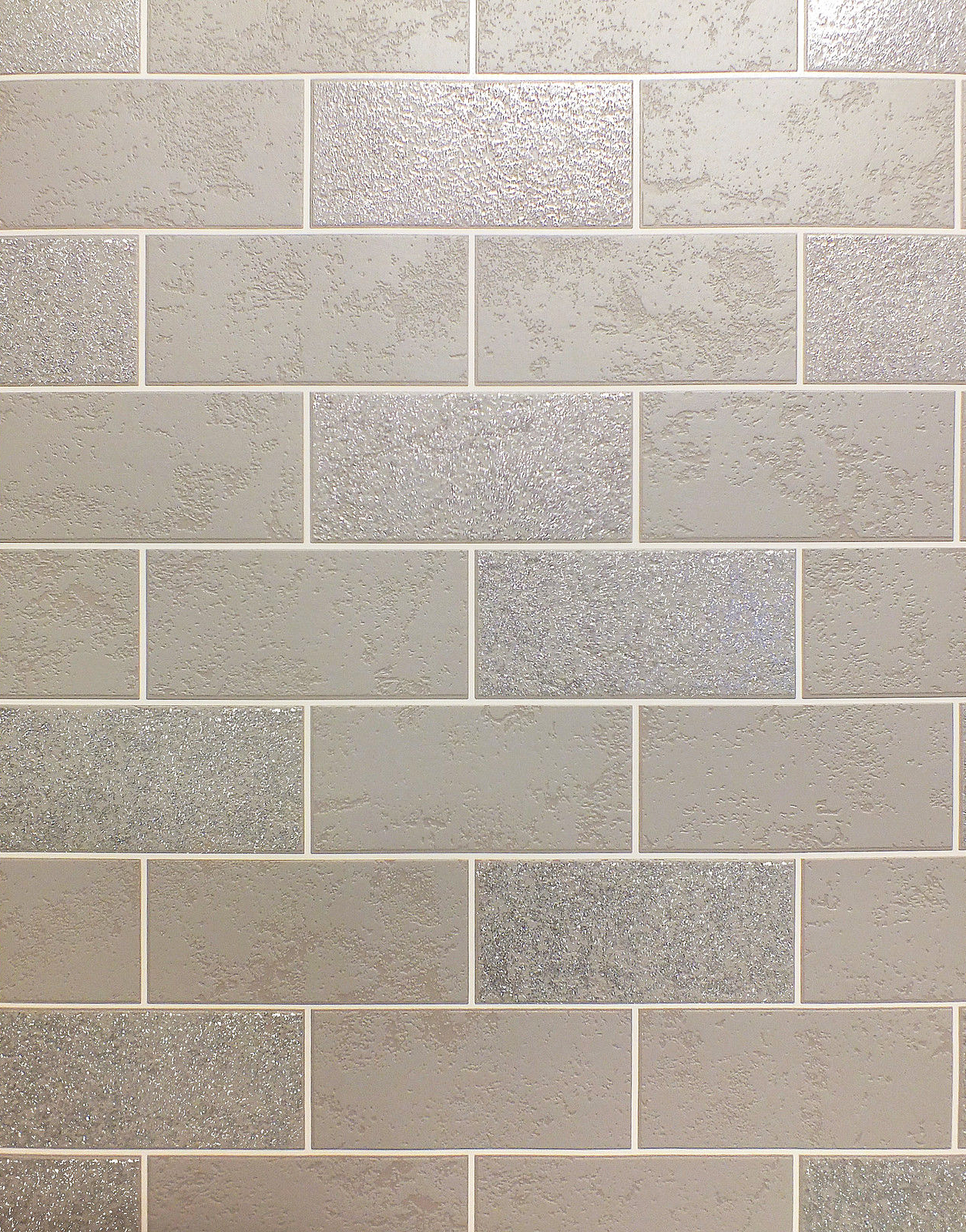 Brick Effect Wallpaper Tile Glitter Luxury Washable Vinyl Grey White 5011419414611 eBay