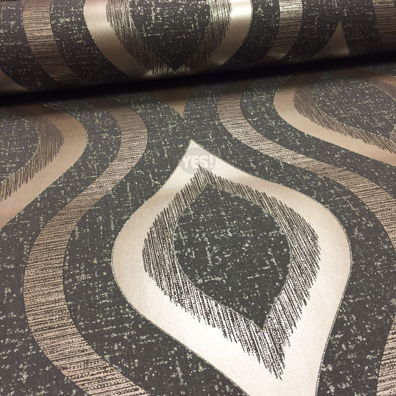 Fine Decor Quartz Retro Geometric Wallpaper Glitter Metallic Textured Vinyl
