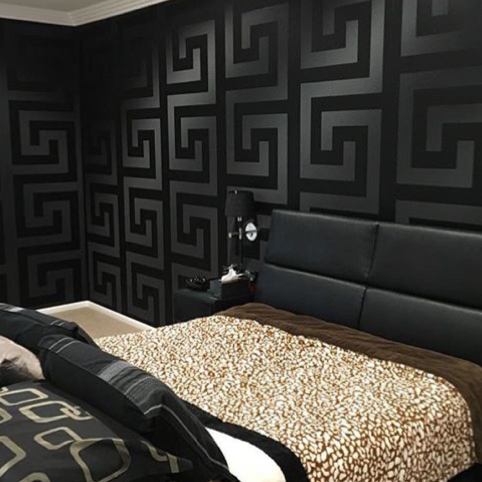 Versace Wallpaper & Border Gold Black Luxury Satin Modern ...