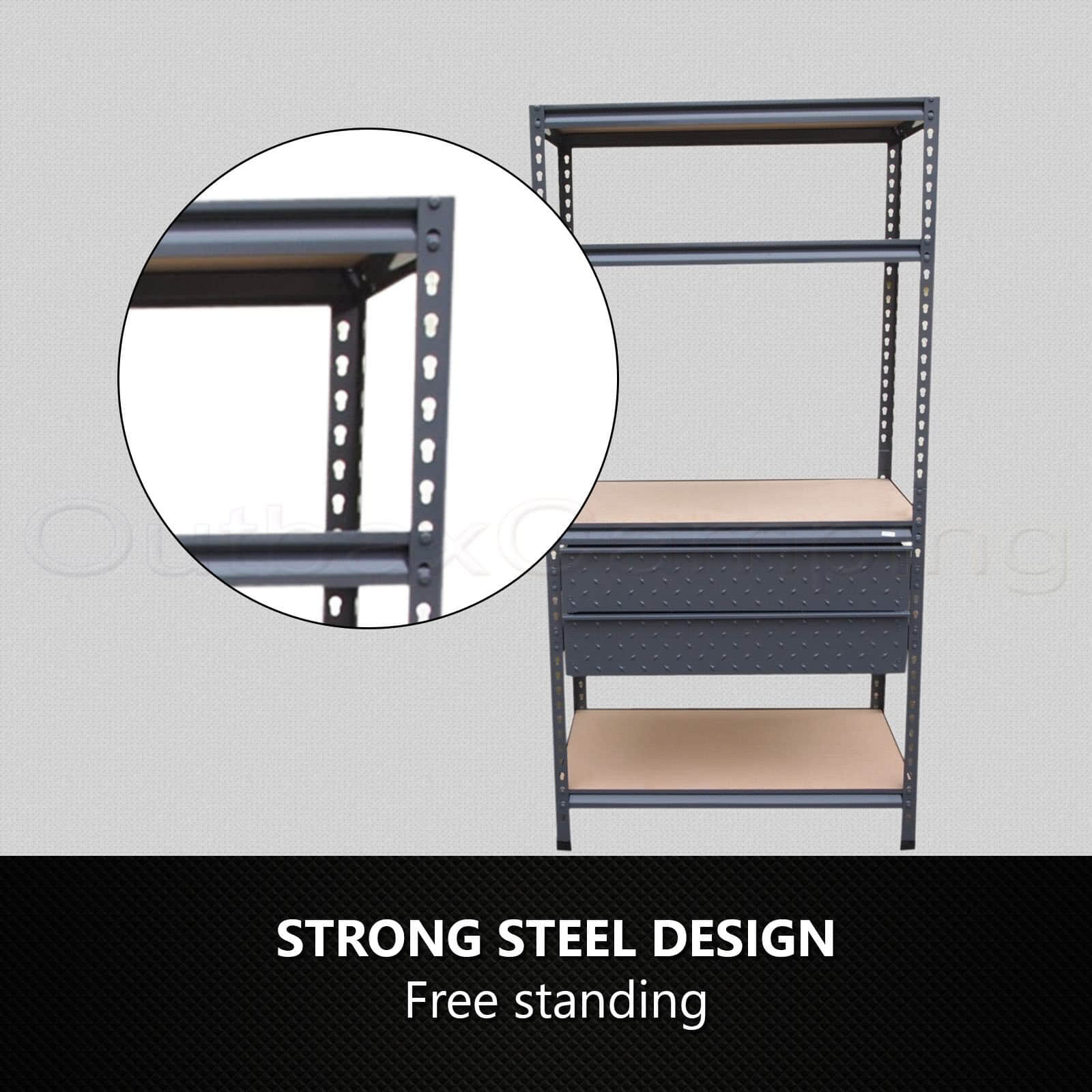 1.9m x 0.9m Garage Shelving Adjustable Steel Warehouse ...