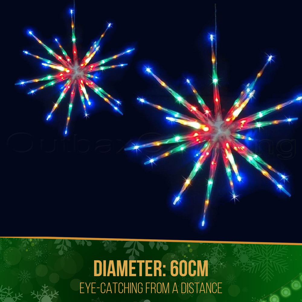 80 LED Meteor Star Light Multi Colour Flashing Christmas Lights Indoor