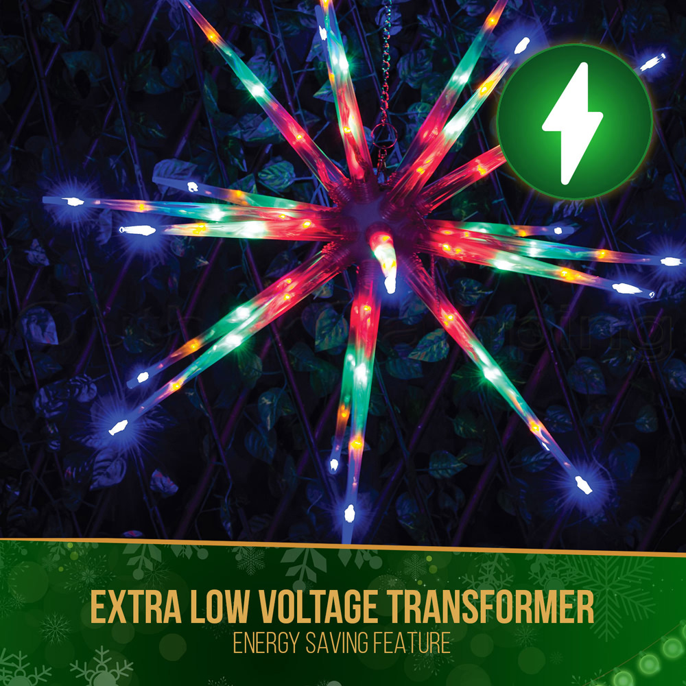 80 LED Meteor Star Light Multi Colour Flashing Christmas Lights Indoor