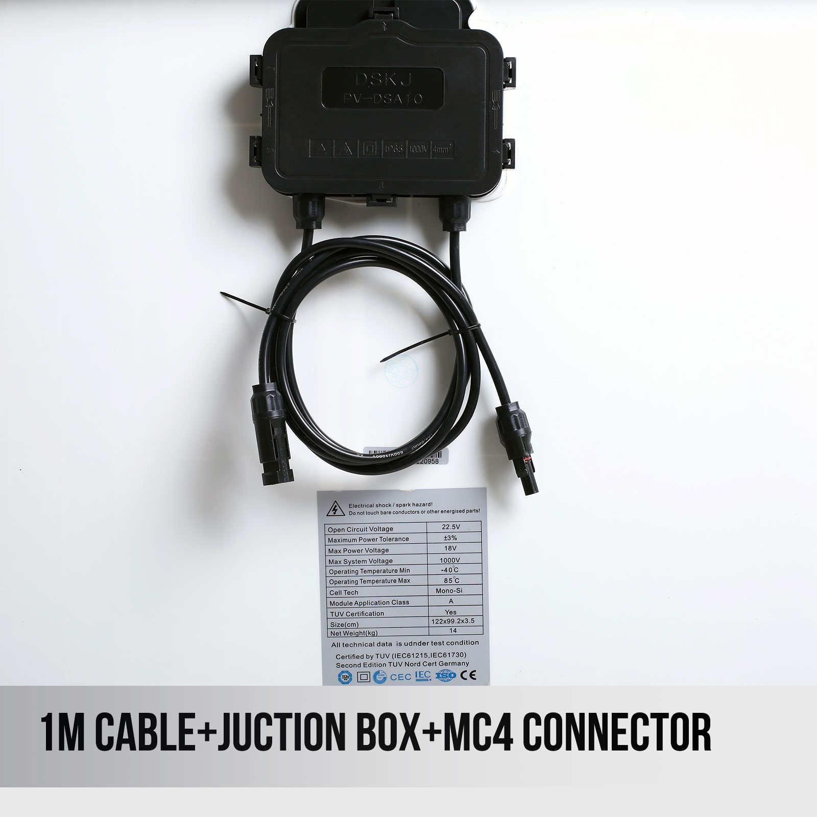 12V 325W Solar Panel Monocrystalline with Anderson Plug MC4 Connector