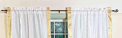 Weiße Stange Tasche transparente Sari Gardine/Gardine/Paneel - Paar - Bild 21 von 27